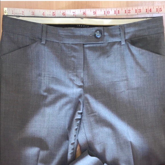 Theory Wool Grey Pants - Size 4 - Picture 4 of 7